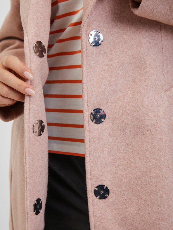 Orsay Růžový dámský zimní kabát s páskem ORSAY