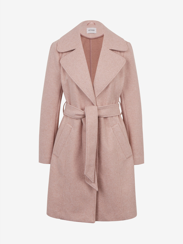 Orsay Růžový dámský zimní kabát s páskem ORSAY