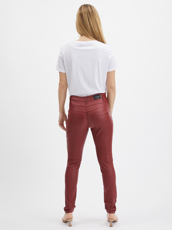 Orsay Vínové dámské skinny fit kalhoty ORSAY
