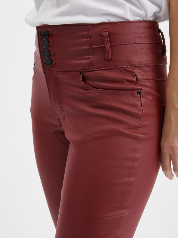 Orsay Vínové dámské skinny fit kalhoty ORSAY