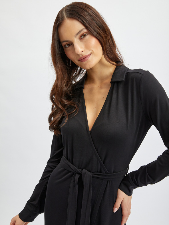 Orsay Černé dámské zavinovací šaty ORSAY
