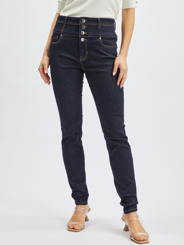 Orsay Tmavě modré dámské skinny fit džíny ORSAY