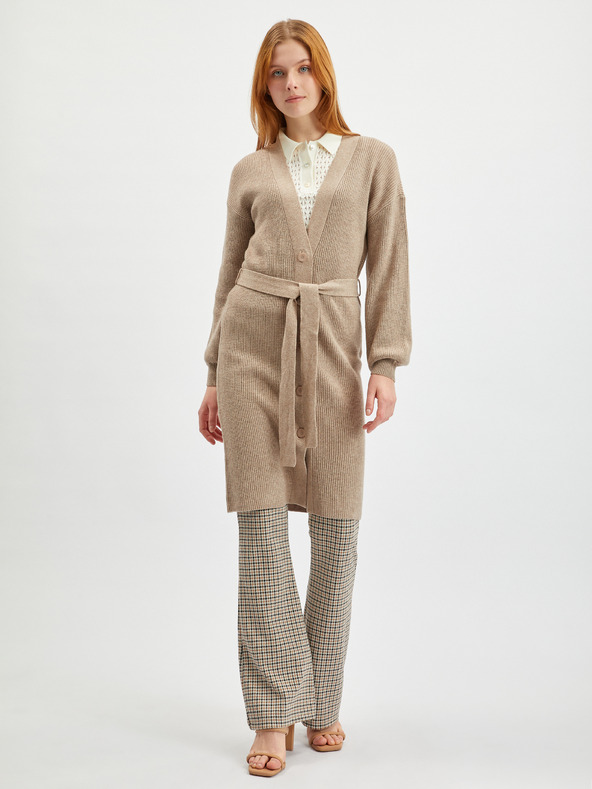 Orsay Béžový dámský dlouhý kardigan ORSAY