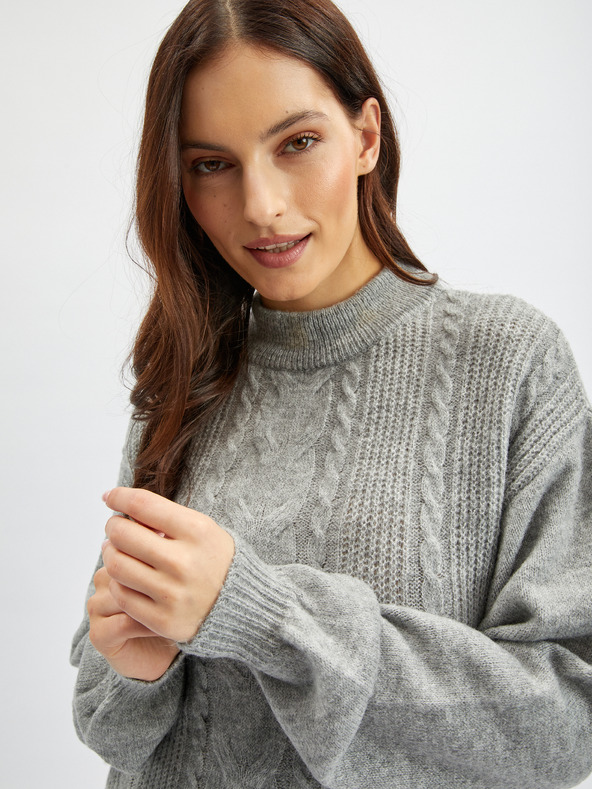 Orsay Světle šedé dámské svetrové šaty ORSAY