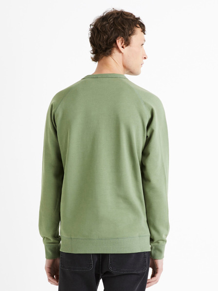 Celio Zelená pánská bavlněná basic mikina Celio Debiais