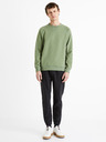 Celio Zelená pánská bavlněná basic mikina Celio Debiais