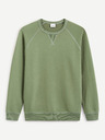 Celio Zelená pánská bavlněná basic mikina Celio Debiais