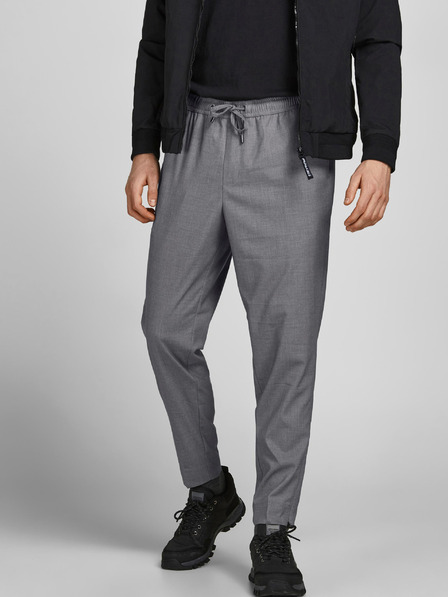 Jack & Jones Šedé žíhané kalhoty Jack & Jones Frankie
