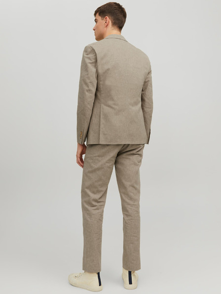Jack & Jones Béžové pánské sako s příměsí lnu Jack & Jones Riviera