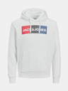 Jack & Jones Bílá pánská mikina s kapucí Jack & Jones Corp