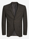 Jack & Jones Tmavě hnědé pánské kostkované sako Jack & Jones Solaris