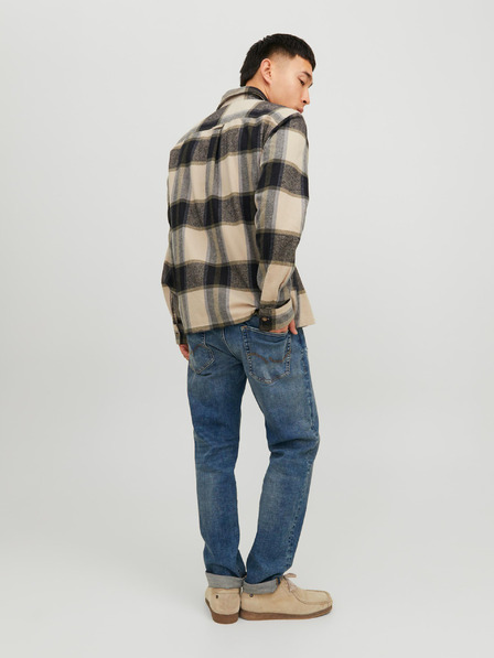 Jack & Jones Béžová pánská kostkovaná košile Jack & Jones Darren