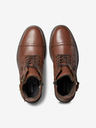 Jack & Jones Hnědé pánské kožené zimní kotníkové boty Jack & Jones Holland