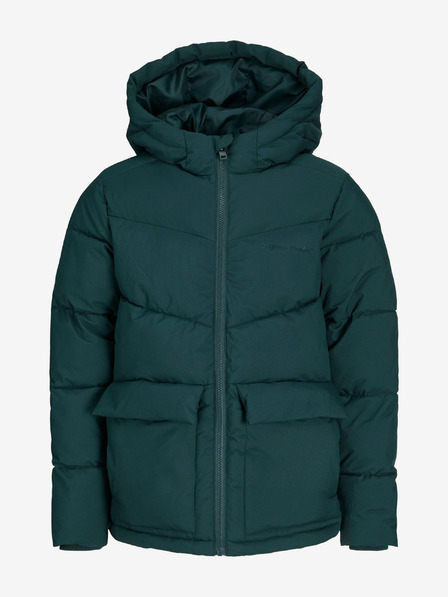 Jack & Jones Tmavě zelená klučičí prošívaná zimní bunda Jack & Jones Sterbo