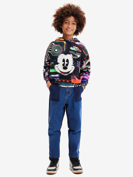 Desigual Černá klučičí vzorovaná mikina s kapucí Desigual Aryeh Mickey