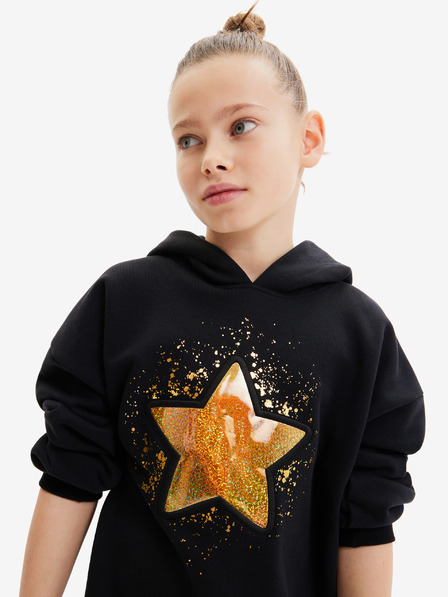 Desigual Černá holčičí mikina s kapucí Desigual Imorge
