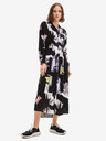 Desigual Černé dámské vzorované košilové midišaty Desigual Percy