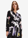 Desigual Černé dámské vzorované košilové midišaty Desigual Percy