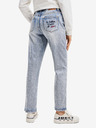 Desigual Světle modré dámské straight fit džíny Desigual Mickey Rock