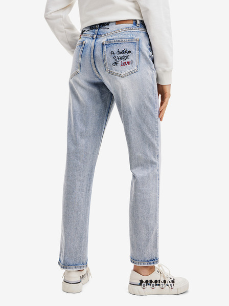 Desigual Světle modré dámské straight fit džíny Desigual Mickey Rock
