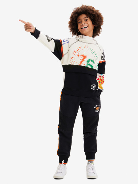 Desigual Černo-krémová klučičí mikina s kapucí Desigual Renne
