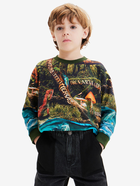 Desigual Modro-zelená klučičí mikina Desigual Newman