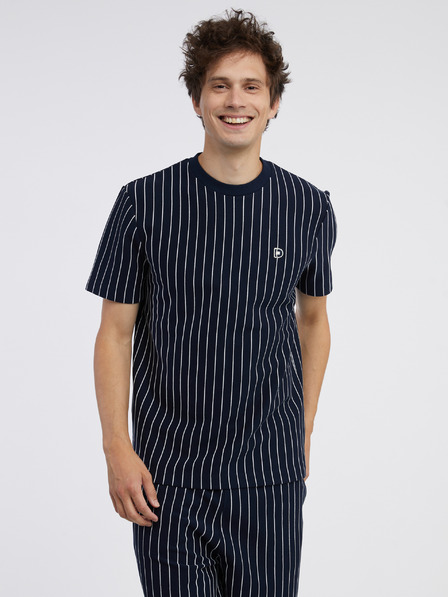 Tom Tailor Denim Tmavě modré pánské pruhované tričko Tom Tailor Denim