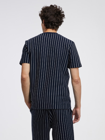 Tom Tailor Denim Tmavě modré pánské pruhované tričko Tom Tailor Denim