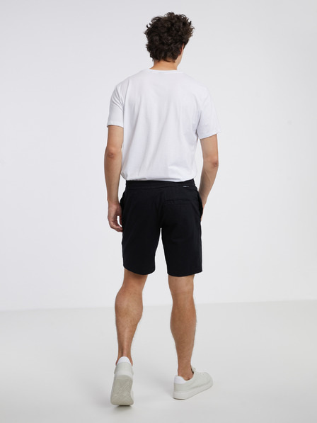 Tom Tailor Denim Černé pánské lněné kraťasy Tom Tailor Denim