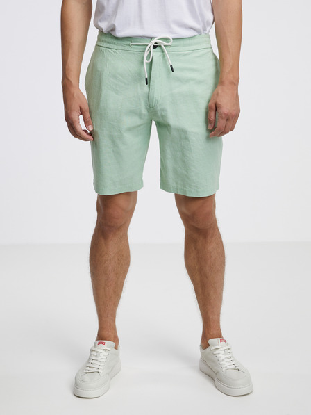 Tom Tailor Denim Světle zelené pánské lněné kraťasy Tom Tailor Denim