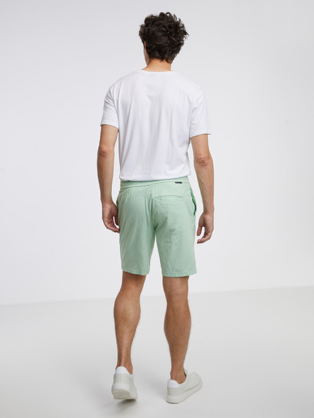 Tom Tailor Denim Světle zelené pánské lněné kraťasy Tom Tailor Denim