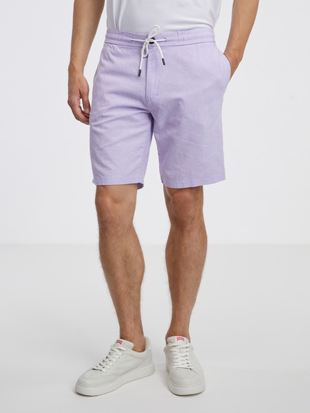Tom Tailor Denim Světle fialové pánské lněné kraťasy Tom Tailor Denim