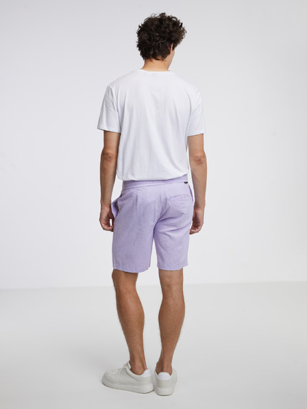 Tom Tailor Denim Světle fialové pánské lněné kraťasy Tom Tailor Denim