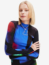 Desigual Modro-černé dámské vzorované pouzdrové šaty Desigual Hologram - Lacroix