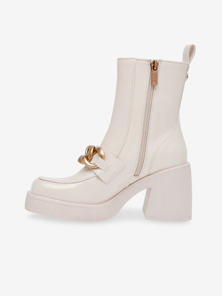 Steve Madden Krémové lesklé kotníkové boty na podpatku Steve Madden Blooms