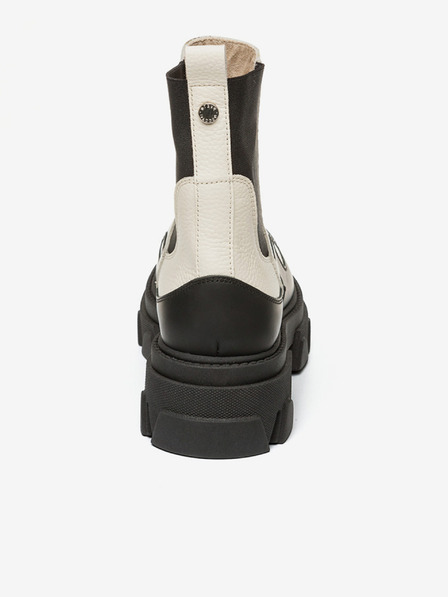 Steve Madden Černo-krémové kožené kotníkové boty Steve Madden Merilyn