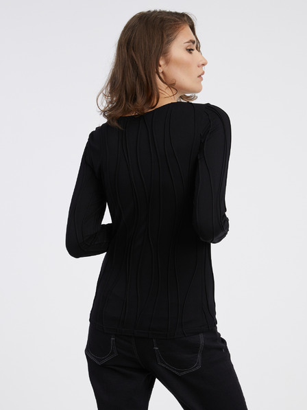 AWARE by VERO MODA Černé dámské vzorované tričko AWARE by VERO MODA Gudrun