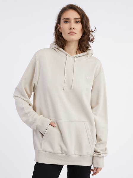 New Era Krémová dámská oversize mikina s kapucí New Era Essentials