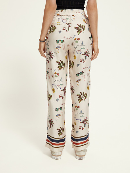 Scotch & Soda Krémové dámské vzorované kalhoty Scotch & Soda