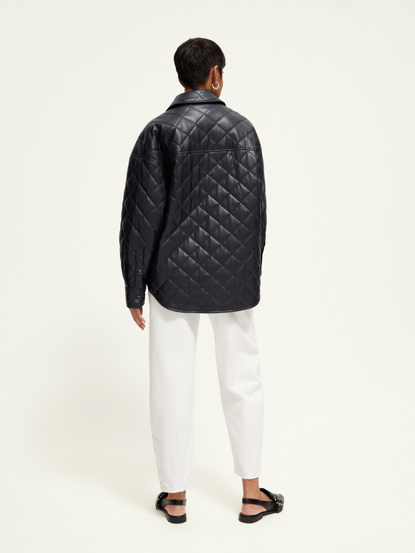 Scotch & Soda Černá dámská koženková bunda Scotch & Soda