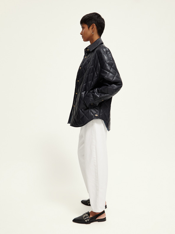 Scotch & Soda Černá dámská koženková bunda Scotch & Soda