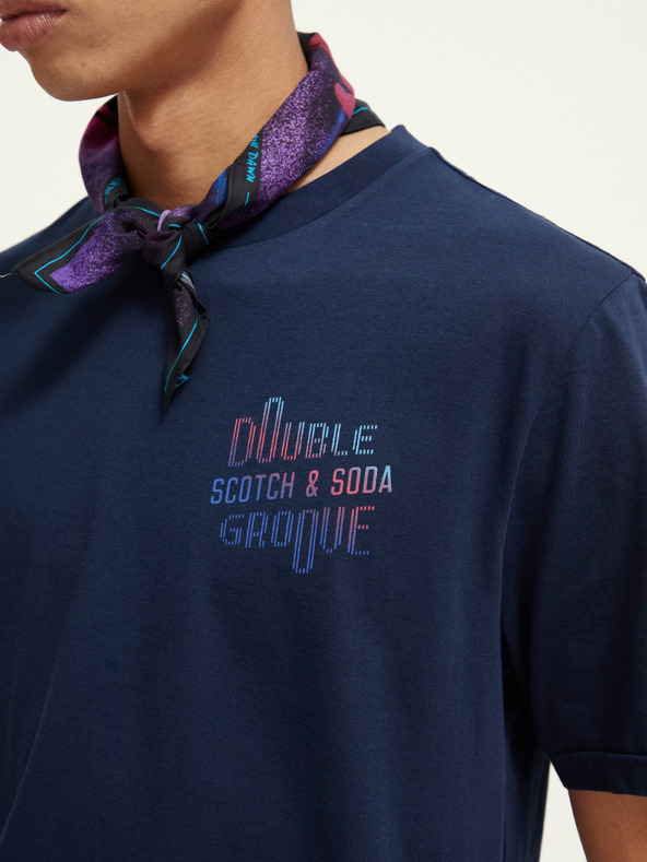 Scotch & Soda Tmavě modré pánské tričko Scotch & Soda