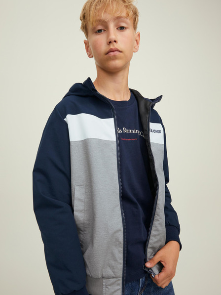 Jack & Jones Šedo-tmavě modrá klučičí bunda Jack & Jones Rush
