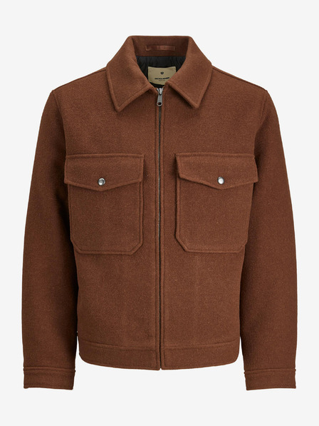 Jack & Jones Hnědá pánská bunda s příměsí vlny Jack & Jones Baxter