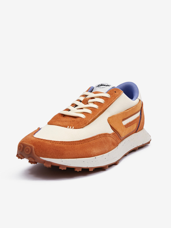 Diesel Hnědo-krémové pánské tenisky se semišovými detaily Diesel Racer