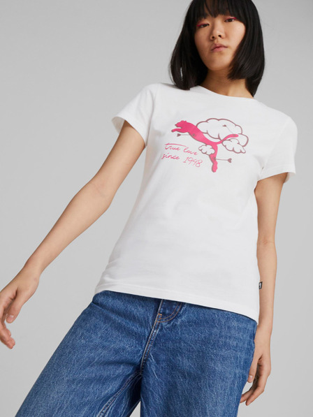 Puma Bílé dámské tričko Puma Graphics Valentine