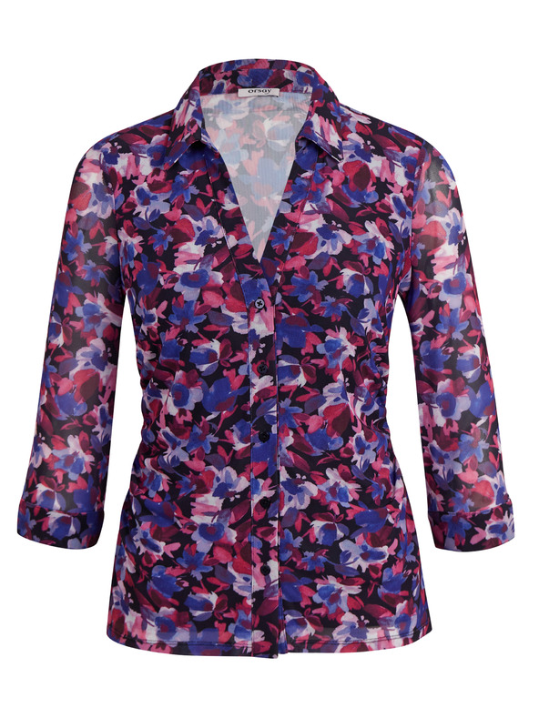 Orsay Fialová dámská květovaná halenka ORSAY
