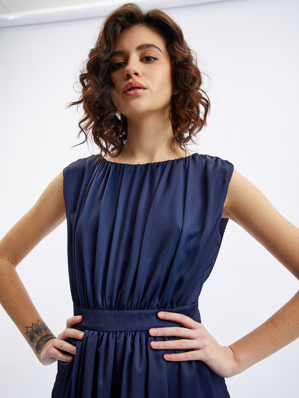 Orsay Tmavě modré dámské květované šaty ORSAY