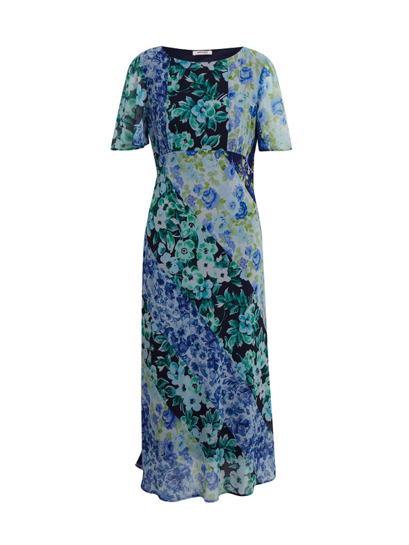 Orsay Modré dámské květované midi šaty ORSAY