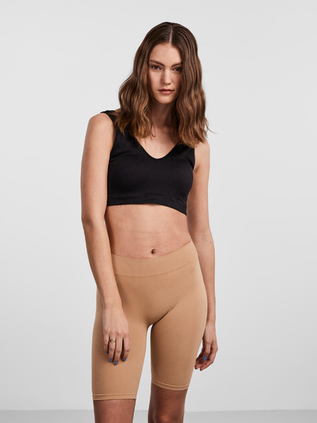 Pieces Béžové krátké legíny Pieces London Shorts